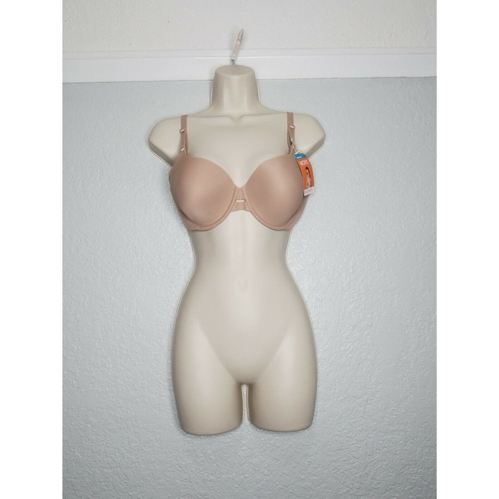 Warners 01356 No Side Effects Full Coverage Bra Lined Underwire 36B Tan/ Almond